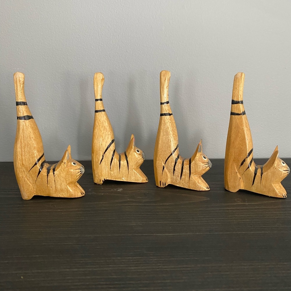 Wooden Cats (Set of 4) - Picture 5 of 9